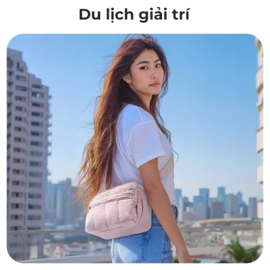 BAGSMART Túi đeo chéo nữ nhẹ kiểu Tote chần bông, ví nhỏ tiện mua sắm du lịch - 355.300 VND