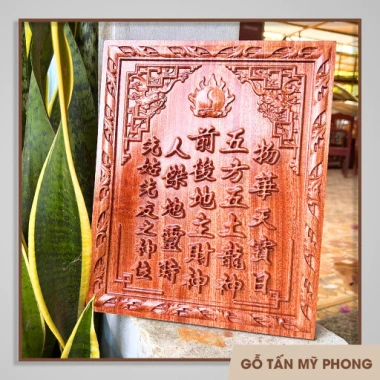 Bài vị linh vị Thần Tài Thổ Địa, Ông Táo gỗ tự nhiên chạm khắc tinh xảo - Giá ưu đãi 420.000đ 4