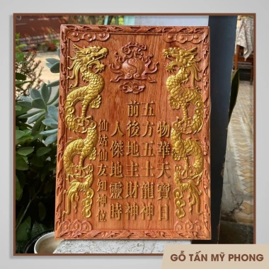 Bài vị linh vị Thần Tài Thổ Địa, Ông Táo gỗ tự nhiên chạm khắc tinh xảo - Giá ưu đãi 420.000đ 9