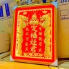 Bài Vị Ông Táo Dát Vàng 30x40 Khung Gỗ Vàng, Nền Đỏ, Đèn, 3 Hàng Chữ, Cao 38cm 4