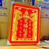 Bài Vị Ông Táo Dát Vàng 30x40 Khung Gỗ Vàng, Nền Đỏ, Đèn, 3 Hàng Chữ, Cao 38cm 5