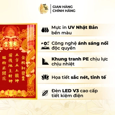 Bài Vị Thần Tài Thổ Địa Ông Công Ông Táo LED Hào Quang TUTAM‑TC28 – Nạp Phúc, Giá ưu đãi 277K