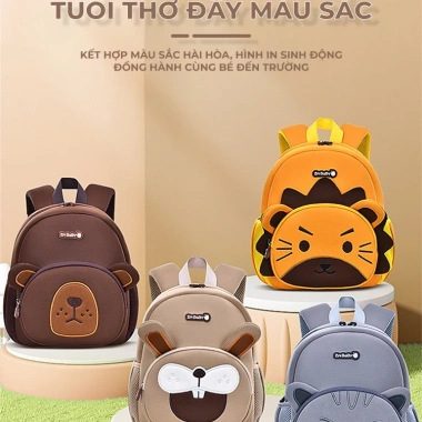 Balo 1.989KIDS cho bé 2-5 tuổi nhẹ, sức chứa lớn, hình 3D dễ thương, đi học mẫu giáo
