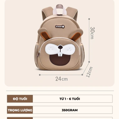 Balo 1.989KIDS cho bé 2-5 tuổi nhẹ, sức chứa lớn, hình 3D dễ thương, đi học mẫu giáo