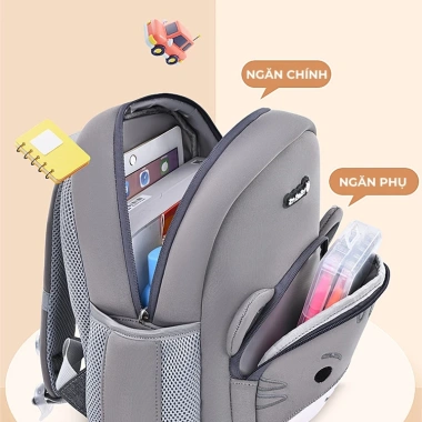 Balo 1.989KIDS cho bé 2-5 tuổi nhẹ, sức chứa lớn, hình 3D dễ thương, đi học mẫu giáo