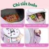 Balo 2 ngăn cho bé trai và bé gái đi học mẫu giáo, in hình Tung Sahur Kitty hồng, siêu ngộ nghĩnh, giảm giá 139k 4