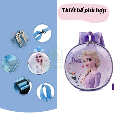 Balo 3D công chúa Elsa cho bé gái học mẫu giáo - Cặp 3D size 25x7cm, giá ưu đãi 125k 7