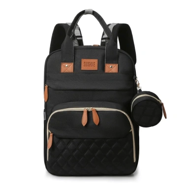 Balo Bỉm Sữa 2in1 3 Lớp Lót Cách Nhiệt Đựng Bình Sữa, Kéo Ra Cho Bé Ngủ Khi Du Lịch - 320k 10