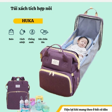Balo bỉm sữa đa năng gấp gọn nhiều ngăn, tích hợp nôi, giữ nhiệt, vải chống thấm - Giá ưu đãi 299,000đ 7