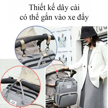 Balo Bỉm Sữa Đa Năng Gấp Gọn - Nhiều Ngăn, Tích Nôi, Giữ Nhiệt, Chống Thấm, Chống Bụi - 287.160 VND 7