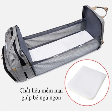 Balo Bỉm Sữa Đa Năng Gấp Gọn - Nhiều Ngăn, Tích Nôi, Giữ Nhiệt, Chống Thấm, Chống Bụi - 287.160 VND 8