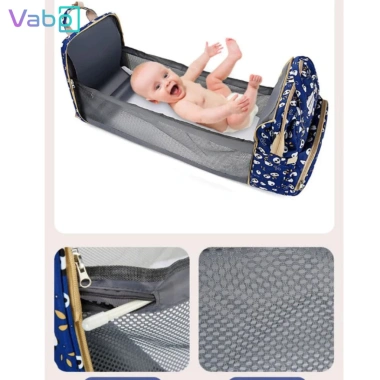 Balo bỉm sữa VBJBLB257 - Nôi gấp gọn, chống nước, giữ nhiệt, đa năng, USB sạc, 238.999 VND 2