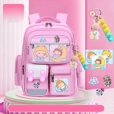 Balo Capybara NATIFA Chống Gù Siêu Nhẹ Chống Nước Chống Xước và Tặng Đồng Hồ & Móc Khóa cho Bé Tiểu Học
