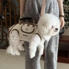 Balo chó 4 trong 1 thoáng khí, dây kéo vai - Túi xách ngoài trời cho chó nhỏ và trung bình 4