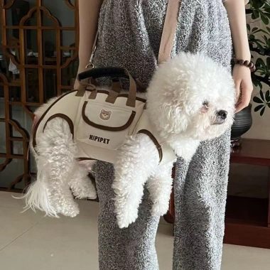 Balo chó 4 trong 1 thoáng khí, dây kéo vai - Túi xách ngoài trời cho chó nhỏ và trung bình 4