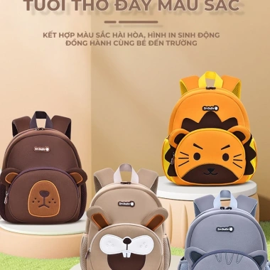 Balo cho bé mầm non 2-5 tuổi, chất liệu mềm mại, sức chứa lớn, dây chống lạc, hình in đáng yêu Giá chỉ 229.000₫