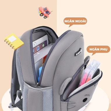 Balo cho bé mầm non 2-5 tuổi, chất liệu mềm mại, sức chứa lớn, dây chống lạc, hình in đáng yêu Giá chỉ 229.000₫