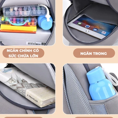 Balo cho bé mầm non 2-5 tuổi, chất liệu mềm mại, sức chứa lớn, dây chống lạc, hình in đáng yêu Giá chỉ 229.000₫