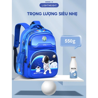 Balo chống gù cho bé tiểu học Form hộp đứng, vải oxford cao cấp, nhiều ngăn, giảm giá 345.000đ