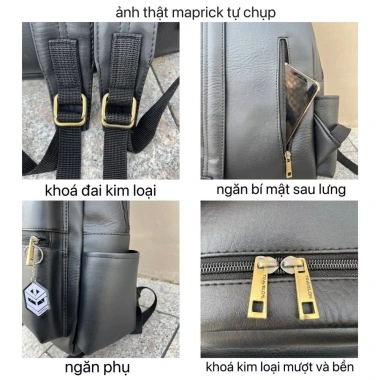 Balo da PU cao cấp chống nước BL20 30x42cm thời trang nam nữ - giá ưu đãi 162k