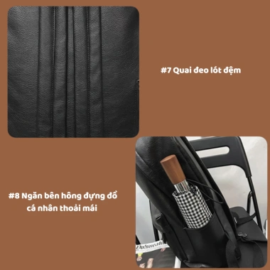 Balo Da PU Ulzzang Thời Trang Chống Nước Ngăn Sốc Đựng Laptop 15.6 inch Giá 159k 7