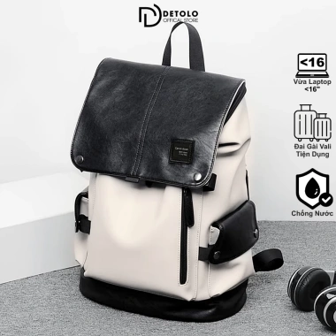 Balo da thời trang DETOLO cho nam nữ, chống nước, đựng laptop 15,6‑16in, ngăn iPad, ngăn quần áo, du lịch Giá 319.000₫