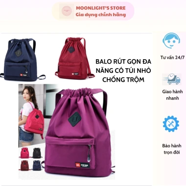 Balo Dây Rút Gấp Gọn Chống Thấm - Dã Ngoại Thể Thao Cao Cấp, Túi Nhỏ Chống Trộm, 140.250đ