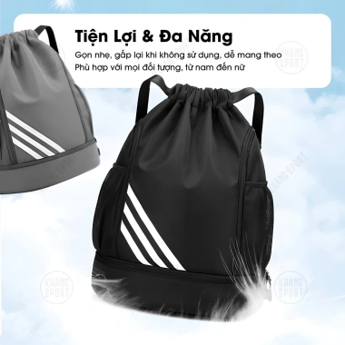 Balo Dây Rút Thể Thao Chống Nước - Ngăn Đựng Giày, Bóng Rổ, Bóng Đá, Tập Gym