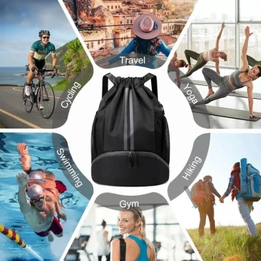 Balo Dây Rút Thể Thao Đa Năng Chống Nước, Ngăn Giày, Phù Hợp Bóng Rổ, Bóng Đá, Tập Gym - Giá 118.279 VND