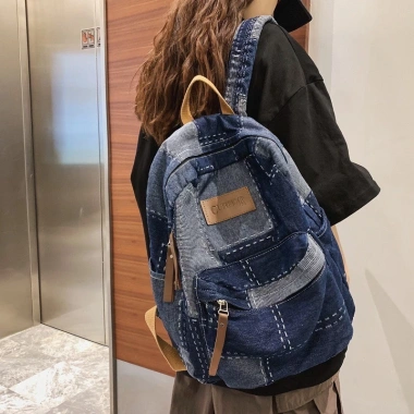 Balo Denim Du Lịch, Chất Vải Bò Dày Dặn, Kèm Móc Khóa Mây – Giá 210.000₫