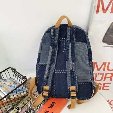 Balo Denim Du Lịch, Chất Vải Bò Dày Dặn, Kèm Móc Khóa Mây – Giá 210.000₫