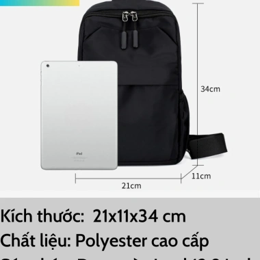 Balo đeo chéo nam Ba Vy Fashion, ngăn chống trộm, đựng iPad, thiết kế basic du lịch 169k