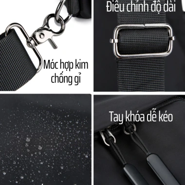 Balo đeo chéo nam Ba Vy Fashion, ngăn chống trộm, đựng iPad, thiết kế basic du lịch 169k