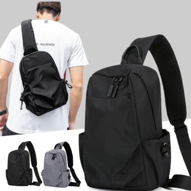 Balo đeo chéo nam BAVY TĐC05AB – Vải chống nước, đa ngăn, chống trộm, đựng laptop – 189.000₫