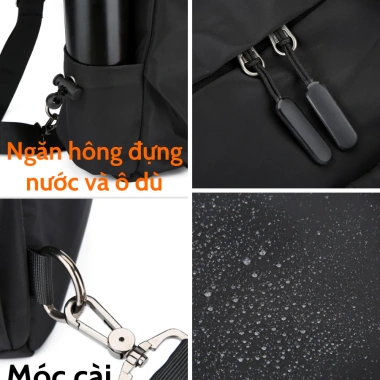 Balo đeo chéo nam BAVY TĐC05AB – Vải chống nước, đa ngăn, chống trộm, đựng laptop – 189.000₫