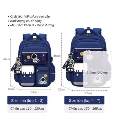 Balo đi học bé trai lớp 1-7 NinoKids BLT16 Đệm lưng êm ái bảo vệ cột sống 319.000 VND