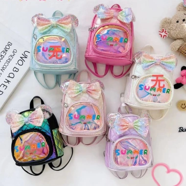 Balo Đi Học Đi Chơi Họa Tiết Hoạt Hình Dễ Thương Siêu Nhẹ Cho Bé Gái Mẫu Giáo Mini Thời Trang 9