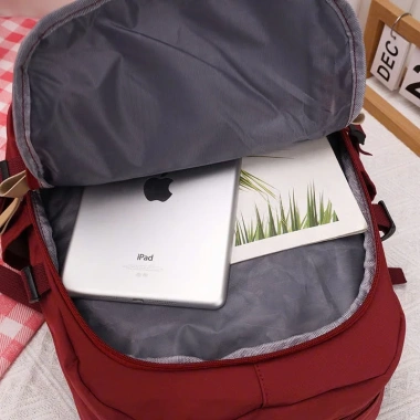 Balo Đi Học Du Lịch Sức Chứa Lớn Đen Trắng Đỏ Ngăn Laptop 15 inch Cho Nam Nữ 5