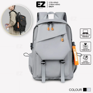 Balo đi học unisex vải chống nước cao cấp BLU10, cổng sạc USB, đựng laptop 15.6 inch - Giá chỉ 319.000 đồng