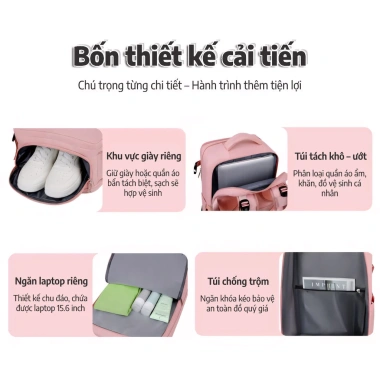 Balo du lịch 20-35L chống thấm nước, đa năng leo núi, ngăn riêng đồ ướt & khô, sạch vệ sinh - Giá 251.400₫ 3 Balo du lịch 20-35L chống thấm nước, đa năng leo núi, ngăn riêng đồ ướt & khô, sạch vệ sinh - Giá 251.400₫ 3