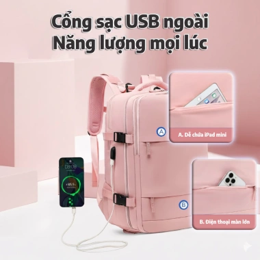 Balo du lịch 20-35L chống thấm nước, đa năng leo núi, ngăn riêng đồ ướt & khô, sạch vệ sinh - Giá 251.400₫ 5 Balo du lịch 20-35L chống thấm nước, đa năng leo núi, ngăn riêng đồ ướt & khô, sạch vệ sinh - Giá 251.400₫ 5