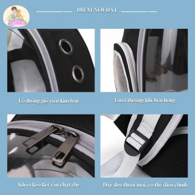 Balo du lịch chó mèo thoáng khí, cửa sổ cầu lồi, trong suốt - mẫu 2.025, giảm còn 179.000₫ 6