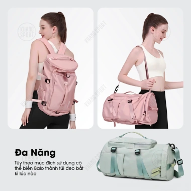 Balo du lịch đa năng chống thấm nước, ngăn giày & đồ ướt, bền chắc - 210.000₫