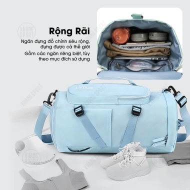 Balo du lịch đa năng chống thấm nước, ngăn giày & đồ ướt, bền chắc - 210.000₫