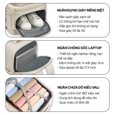 Balo du lịch đa năng M4M NOMAD BM008 - Chống nước, chứa vợt cầu lông, laptop, quần áo - Giá chỉ 399.000₫ 8