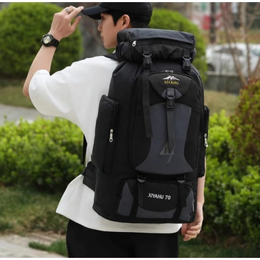 Balo du lịch leo núi 70L thời trang nam nữ B64, dung tích lớn, siêu bền, giảm giá 239k