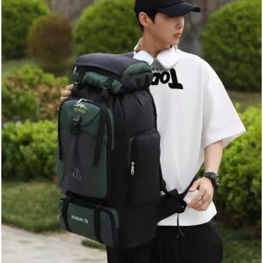 Balo du lịch leo núi 70L thời trang nam nữ B64, dung tích lớn, siêu bền, giảm giá 239k 3