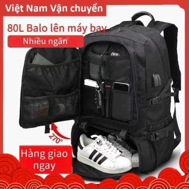 Balo du lịch nam 50-80L đa năng chống thấm nước đựng laptop 17 inch giá 358.000 VNĐ