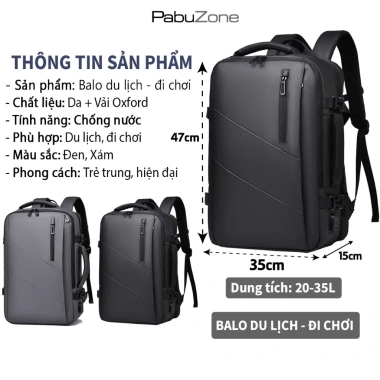 Balo Du Lịch Pabuzone BLM8 Nhiều Ngăn Mở Rộng Chống Nước Nam Nữ Leo Núi 270.938 2