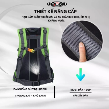 Balo du lịch phượt 40L BumNo M.E.N - Chống nước, nhiều màu, tiện lợi, giá 158k 4 Balo du lịch phượt 40L BumNo M.E.N - Chống nước, nhiều màu, tiện lợi, giá 158k 4